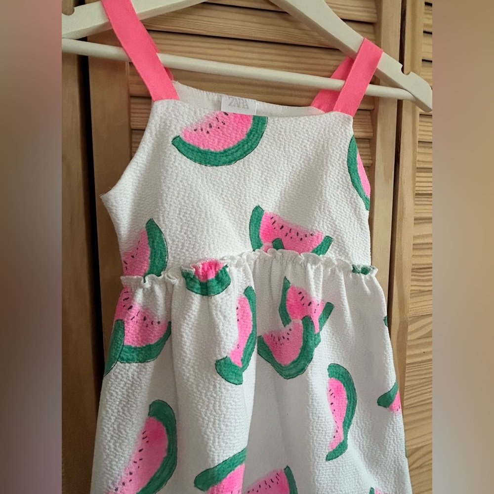 Zara jacquard watermelon dress